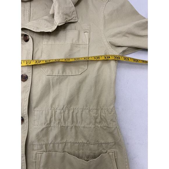 Everlane Canvas Jacket Cinchable Chore Coat Small S Women’s Utility Beige Tan - Picture 6 of 8